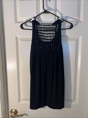 Panhandle Slim Black Mesh-Yoke Tank Dress